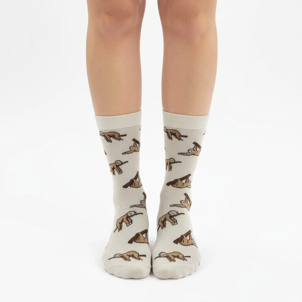 Sloth Socks Desenli Unisex Soket Çorap - 3