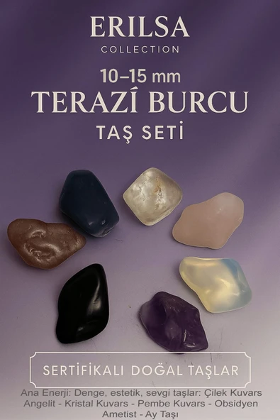 Sertifikalı Terazi Burcu Doğal Taş Kütle Seti 10-15 mm - Denge Estetik ve Sevgi Enerjisi ürün görseli
