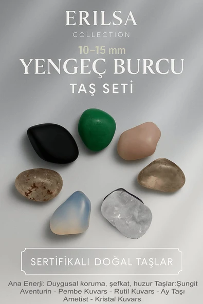 Sertifikalı Yengeç Burcu Doğal Taş Kütle Seti 10-15 mm - Şefkat Huzur ve Koruma Enerjisi ürün görseli