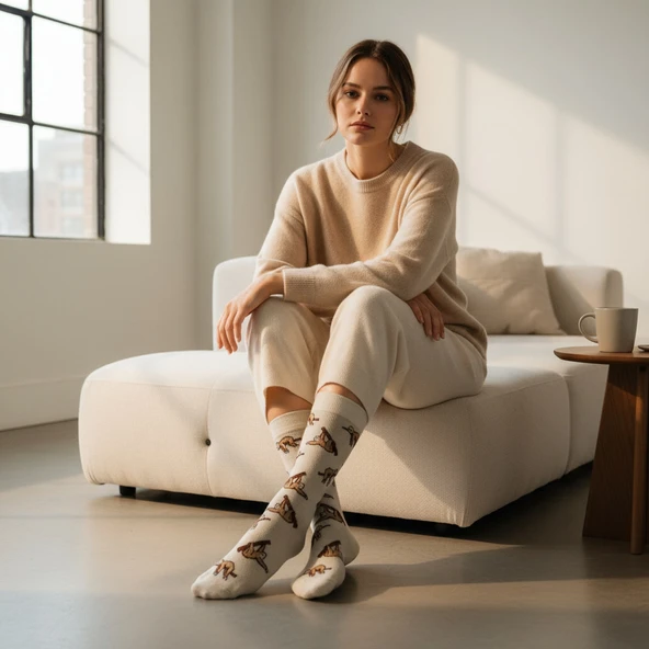 Sloth Socks Desenli Unisex Soket Çorap - 8