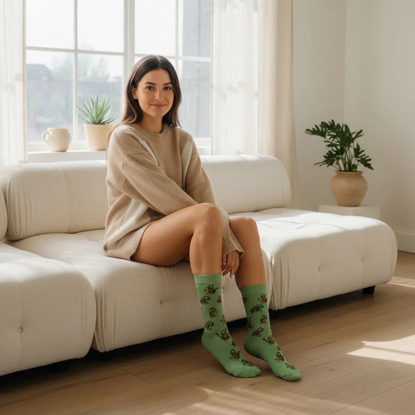 Tortoise  Socks Desenli Unisex Soket Çorap - 8