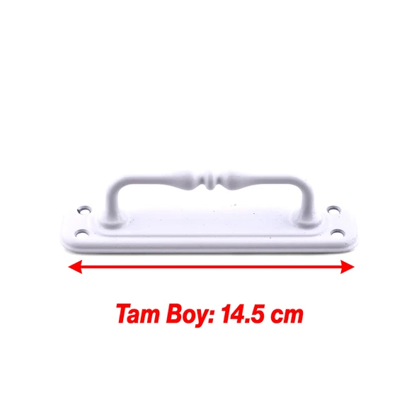 Metal Kapı Çekme Kolu 14.5 cm Tutamağı Kulp Saclı Kulpları Dolap Mobilya Dolap Çekmece Beyaz - Resim 2