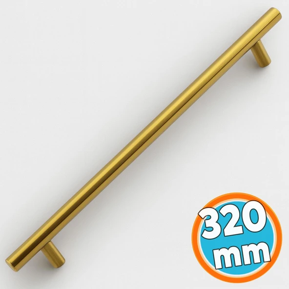 Mobilya Kulp Mutfak Dolap Çekmece Dolabı Kapak Kulpları Kulbu Gold Altın 320 mm 32 cm Metal (10 Adet) - Resim 6