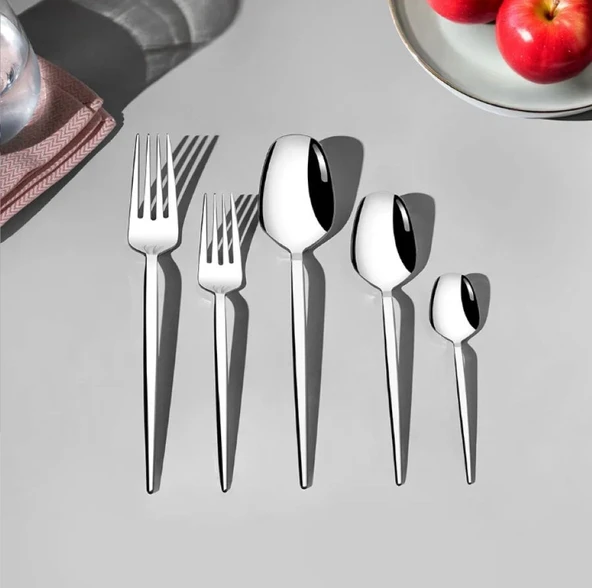 Nehir Milas Sade 12 Kişilik 60 Parça Kutulu Çatal Kaşık Takımı ürün görseli 1