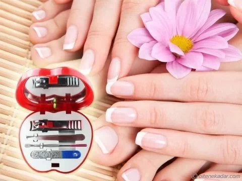 Manikür - Pedikür Seti Elma Şeklinde 4 Parça Aynalı - 3