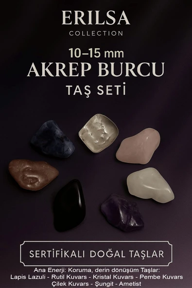 Sertifikalı Akrep Burcu Doğal Taş Kütle Seti 10-15 mm - Koruma ve Dönüşüm Enerjisi Taşları ürün görseli
