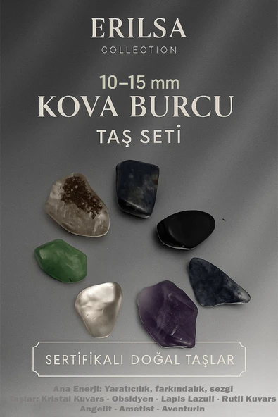 Sertifikalı Kova Burcu Doğal Taş Kütle Seti 10-15 mm - Yaratıcılık ve Sezgi Enerjisi Taşları ürün görseli