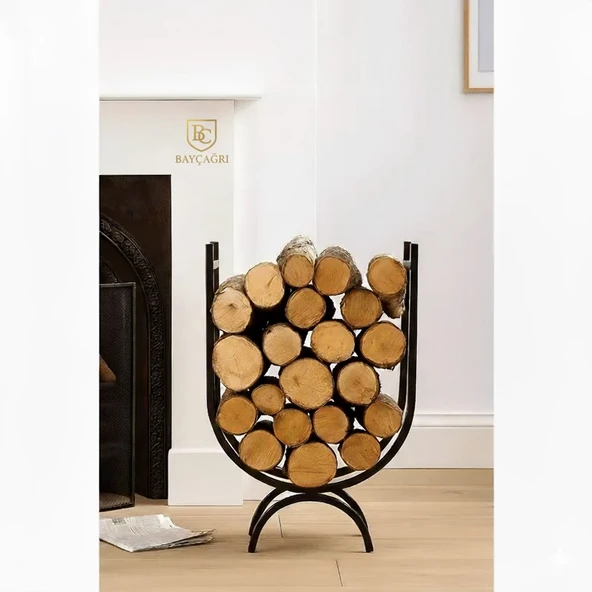 Şömine için Odunluk Odun Standı Bağ evi Dekoratif Şömüne Odunluğu