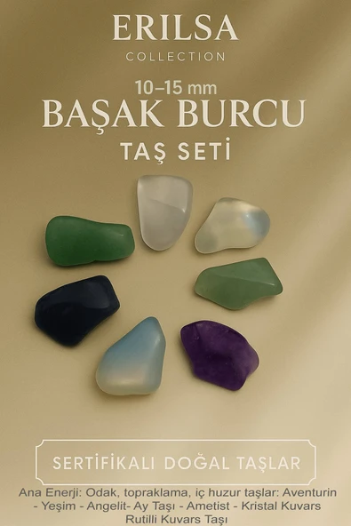 Sertifikalı Başak Burcu Doğal Taş Kütle Seti 10-15 mm - Odaklanma ve İç Huzur Enerjisi ürün görseli