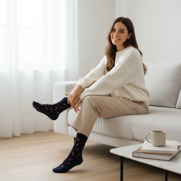 Pepper Socks  Desenli Unisex Soket Çorap - 8