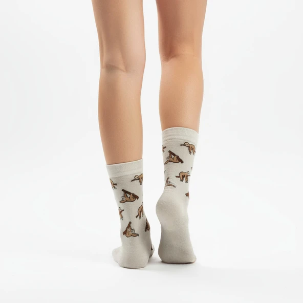 Sloth Socks Desenli Unisex Soket Çorap - 5
