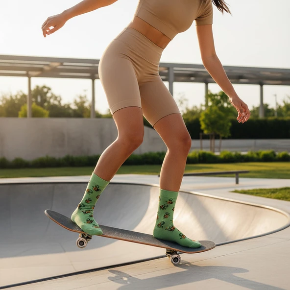 Tortoise  Socks Desenli Unisex Soket Çorap - 6