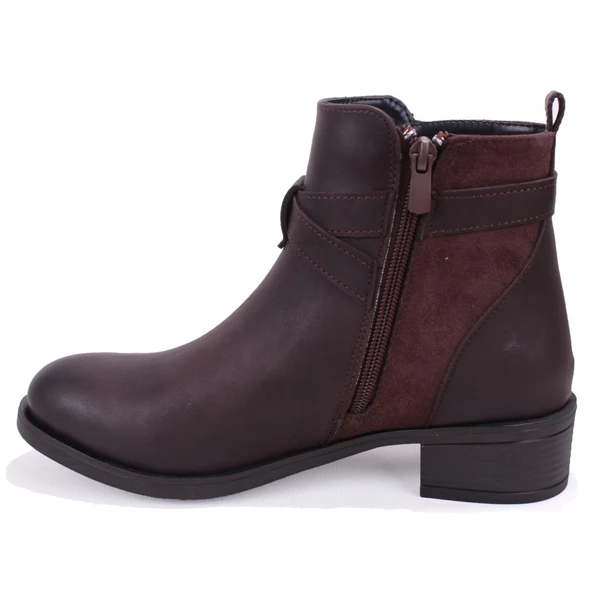 Dagoster DZA07-6822163 Kahve Günlük Düz Topuk Kadın Bot - Resim 3