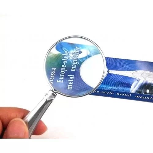 Gümüş Renkli 45mm Cam Lens, Zarif Tasarımlı Metal Büyüteçmg181558 - 2