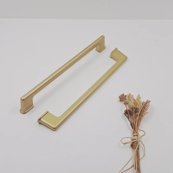 Ay-Az Kulp Kızılcık 160mm Modern Şık Mat Altın Mutfak Banyo Dolap Çekmece Kulpu ürün görseli 1