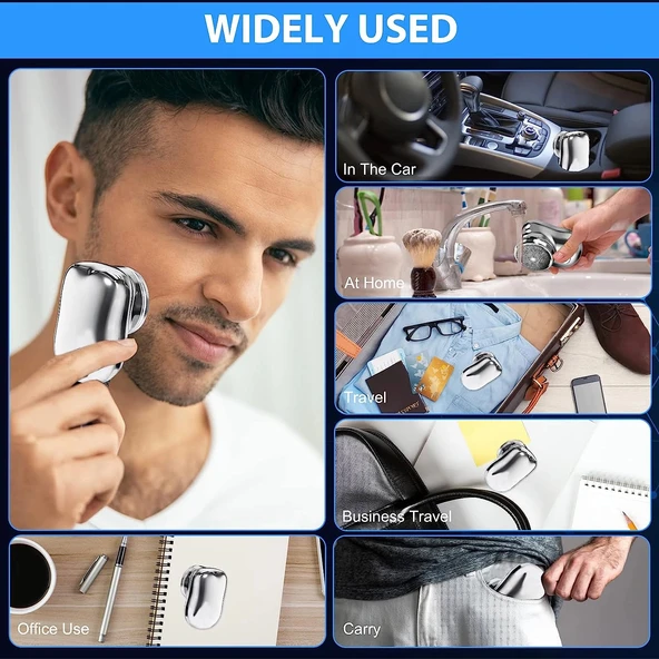 Mini Shaver Sıfır Sakal Taşınabilir Şarjlı Tıraş Makinesi IPX6 Korumalı  (5365) - Resim 5