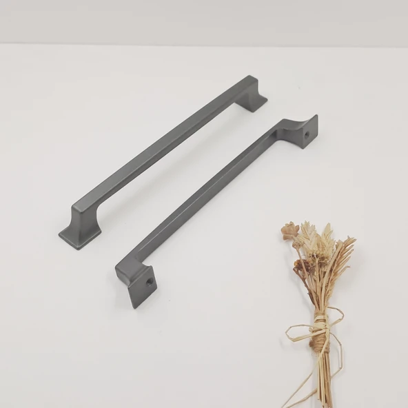 Ay-Az Kulp Kürdevan 160MM Modern Şık Metal Füme Mutfak Banyo Dolap Çekmece Kulpu - Resim 2