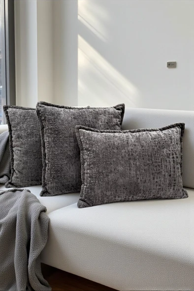 VISIONARIO Kırlent İthal Kadife Kumaş 3'lü Set - Yumuşak Dokulu Dekoratif Özel Tasarım Kırlent Kılıfı - S05 ürün görseli