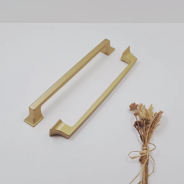 Ay-Az Kulp Kürdevan 160MM Modern Şık Metal Mat Altın Mutfak Banyo Dolap Çekmece Kulpu ürün görseli 1