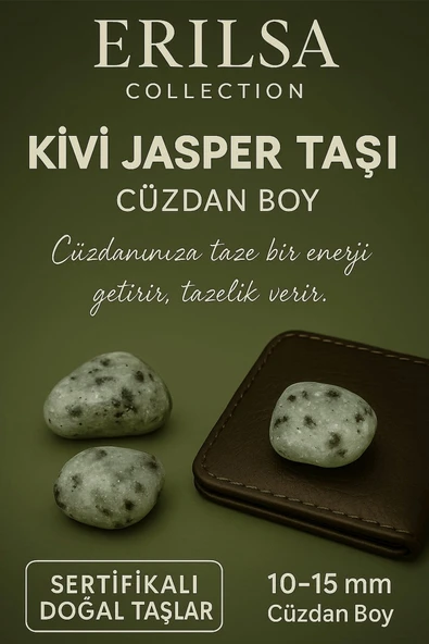 Sertifikalı Kivi Jasper Taşı Kütle 10-15 mm – Tazelik Yenilenme ve Canlılık Taşı ürün görseli