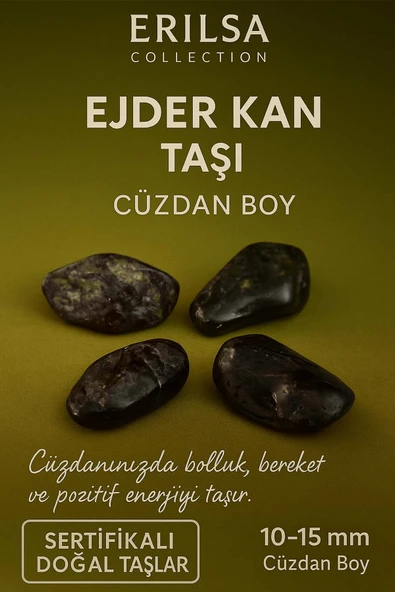 Sertifikalı Ejder Kan Taşı Kütle 10-15 mm – Güç, Bolluk ve Koruma Taşı ürün görseli