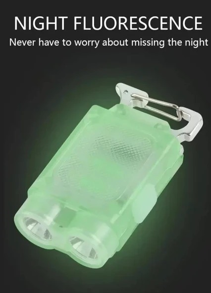 V15 Edc El Feneri 1200lm Anahtarlık Işık Tip-c Şarj Edilebilir Taşınabilir Mini Torch Mıknatıs Klips Ile Kamp Cep Fener - Resim 3