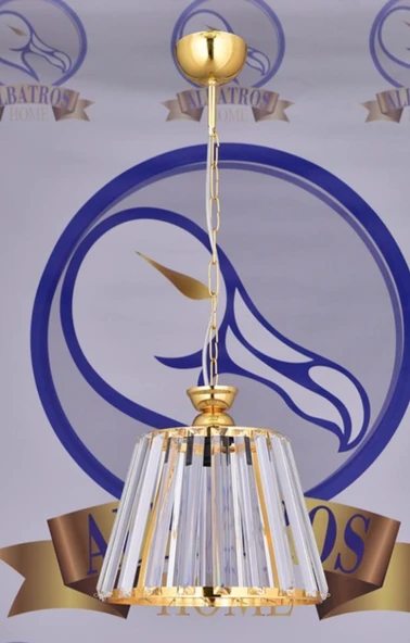 Tekli Kristal avize konik Gold - Krom ürün görseli