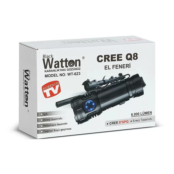 Cree Q8- Xpg 8+1 Led  Şarjlı El Feneri  Wt-623 - Resim 4