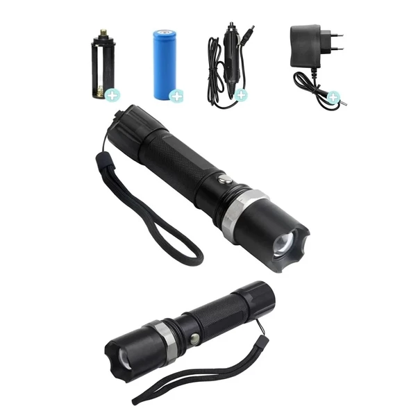 Swat Profesyonel Şarjlı El Feneri Ledli+flashlight+zoom Özellikli 6 Parça Full Set ürün görseli 1