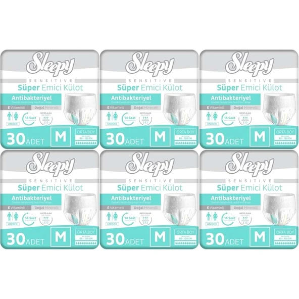 Sleepy Hasta Bezi Yetişkin Emici Külot M - Orta - Medium 180 Adet (6PK*30) ürün görseli 1