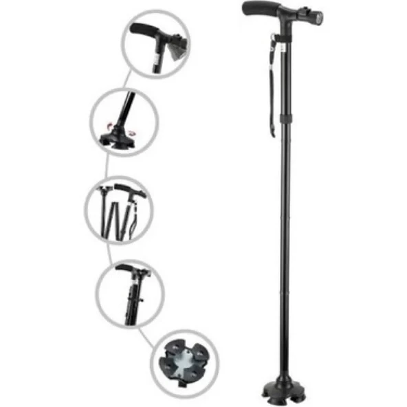 Hareketli Led Işıklı Katlanır Baston ürün görseli