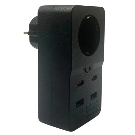Isıya Dayanıklı Termal Akım Korumalı 1 Priz Girişli 2 USB Girişli 2 TYPE-C Girişli Pirz (5365) ürün görseli