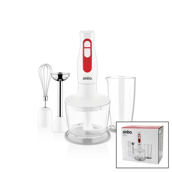 TURBO EL BLENDER SETİ DOĞRAYICI- MİKSER- BLENDER 2 KADEME HIZ 600ML HAZNE - 700ML ÖLÇÜ KABI SHB-3100S (5365) ürün görseli