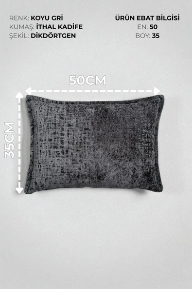 VISIONARIO Kırlent İthal Kadife Kumaş 3'lü Set - Yumuşak Dokulu Dekoratif Özel Tasarım Kırlent Kılıfı - S05 - Resim 6