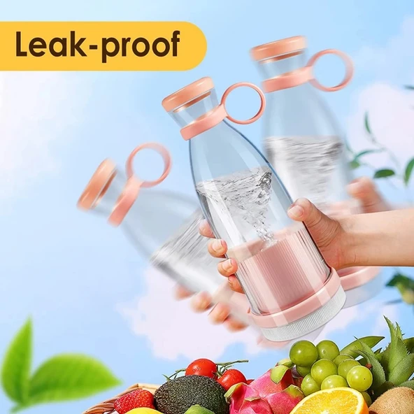 Taşınabilir Blender, Taşınabilir Mini Hızlı Blender 350ml Meyve Sıkacağı Kupası, Kablosuz Şarjlı, Smoothie Milkshake Suy - 5