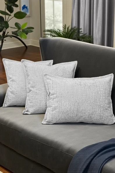 VISIONARIO Kırlent İthal Kadife Kumaş 3'lü Set - Yumuşak Dokulu Dekoratif Özel Tasarım Kırlent Kılıfı - S09 - Resim 2