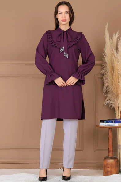 Asil Tesettür Tunik Mürdüm - Resim 2