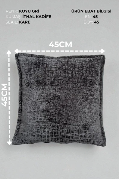 VISIONARIO Kırlent İthal Kadife Kumaş 3'lü Set - Yumuşak Dokulu Dekoratif Özel Tasarım Kırlent Kılıfı - S05 - Resim 5