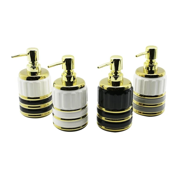 ŞİŞE GOLD KAPAK - BOĞUM SERAMİK SIVI SABUNLUK 7.5X10.5CM (5365) ürün görseli 1