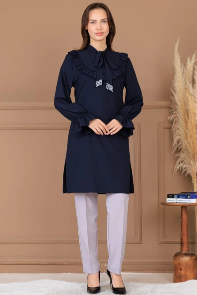 Asil Tesettür Tunik Lacivert - Resim 2