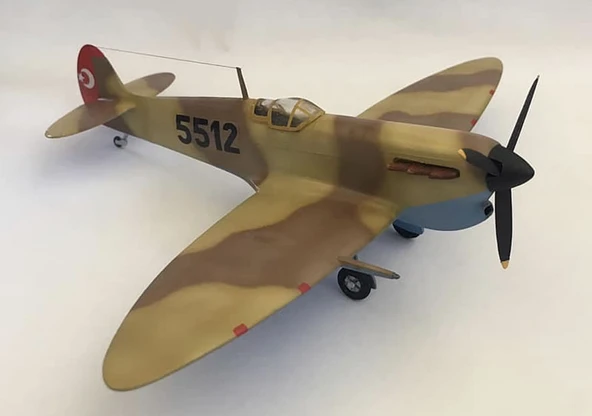 PM Model 101 1/72 Supermarine Spitfire VB Tropical Avcı Uçağı Demonte Plastik Maketi - 3