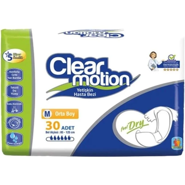 Clearmotion Yetişkin Hasta Bezi Bel Bantlı M - Orta - Medium 240 Adet (8PK*30) - Resim 2