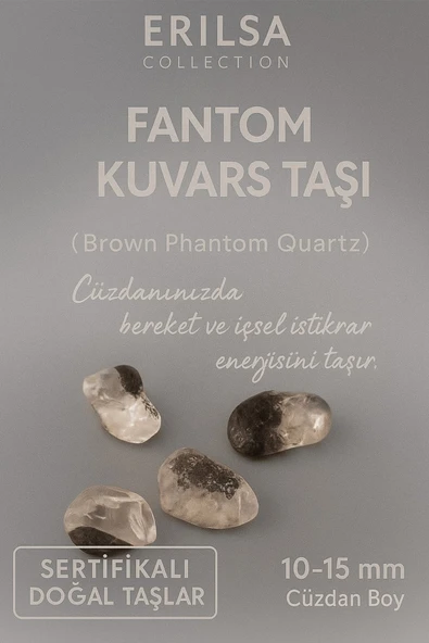 Sertifikalı Fantom Kuvars Taşı Kütle 10-15 mm Cüzdan Boy – Bereket ve İstikrar Enerjisi Taşı ürün görseli