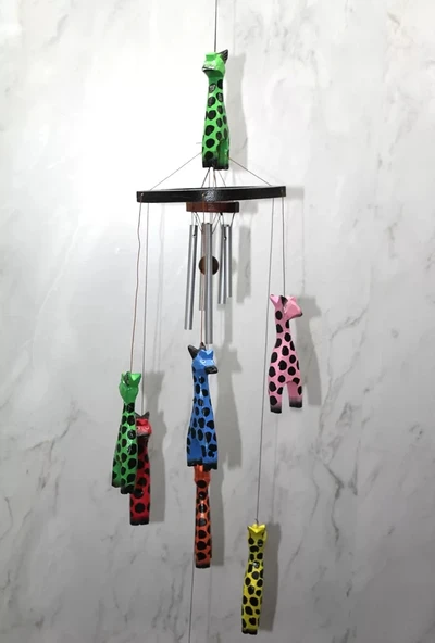 Ahşap Zürafali Rüzgar Çani Sayang:3 ürün görseli 1