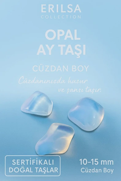 Sertifikalı Opal Ay Taşı Kütle 10-15 mm Cüzdan Boy – Huzur Şans ve İlham Taşı ürün görseli