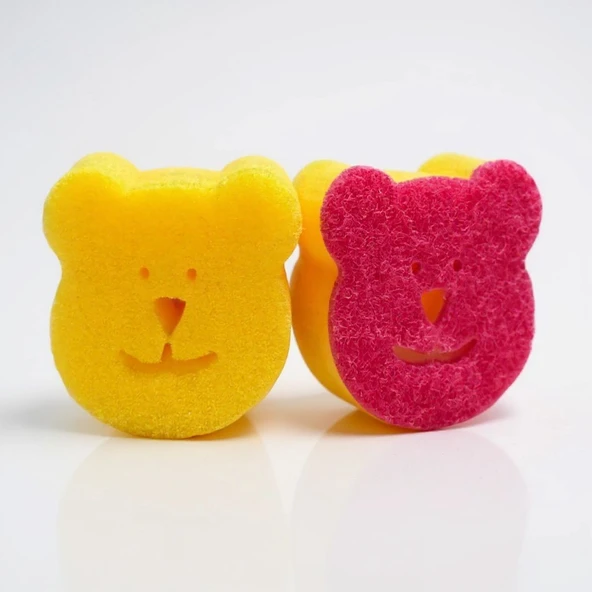 Technow Sponge Çift Taraflı Gülen Yüz Çok Amaçlı Sihirli Bulaşık Süngeri  2 Adet - Resim 6