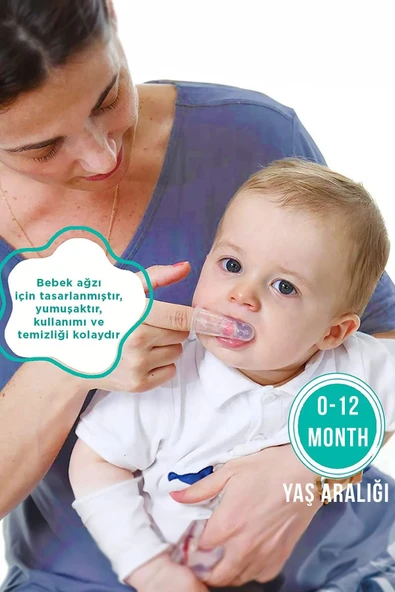 Mucit Home Slikon Parmak Bebek Diş Kaşıyıcı ve Şeffaf Renk Yumuşak Fırça Kutulu Erkek ve Kız Çocuk - Resim 6