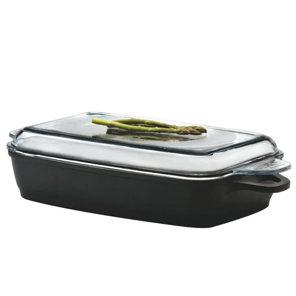 BergHOFF Scala Yapışmaz Döküm Alüminyum Kavurma Tavası, Cam Kapaklı - Resim 2