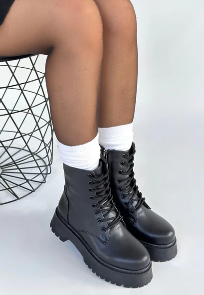 Jonni Siyah Cilt Bağcıklı Bot - Resim 3