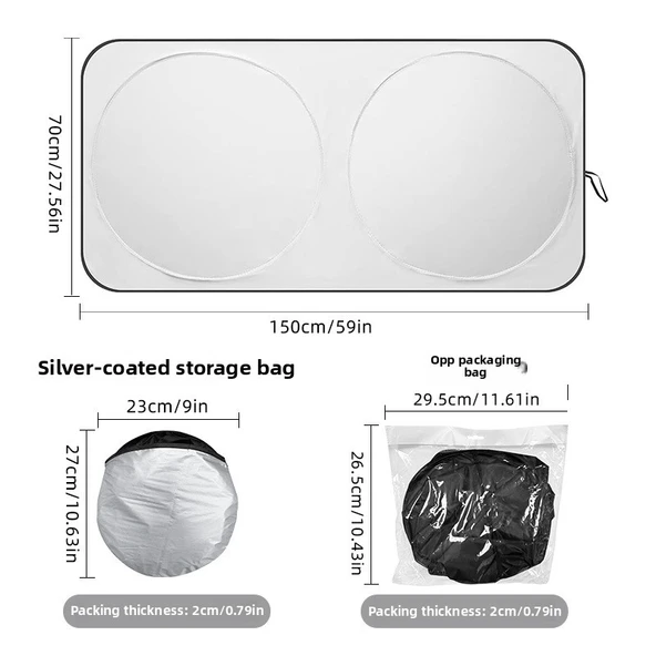 Araba Güneş Gölge Koruyucu Şemsiye Oto Ön Cam Güneşlik - Resim 4